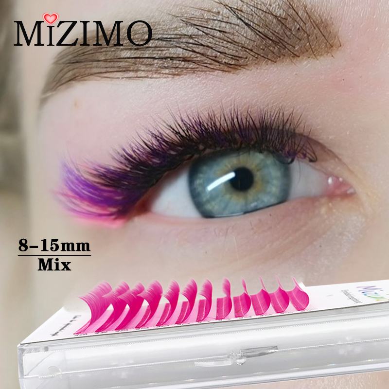 Beauty Flower Makeup - Faux-cils professionnels, couleur Rose, 8 à