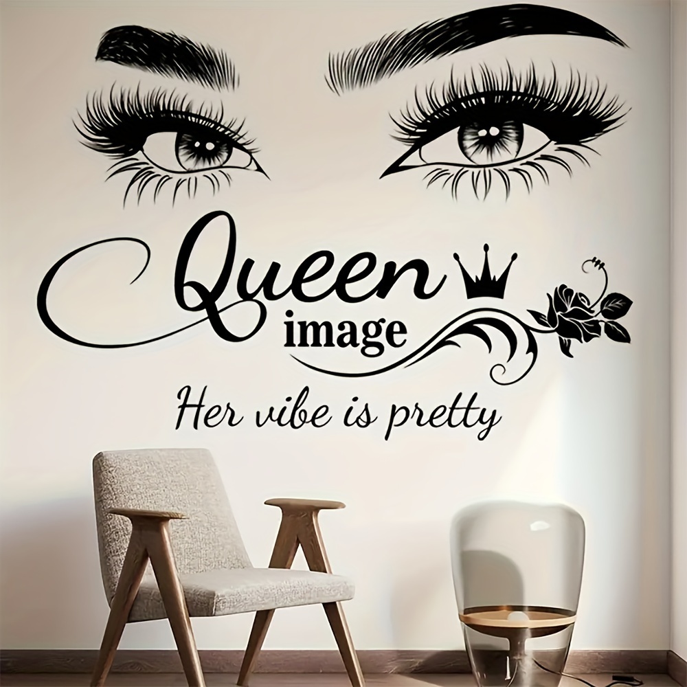 Beauty And Makeup Studio - Autocollant mural élégant en forme de
