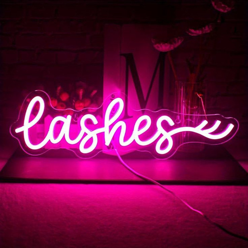 Panneau néon LED rose pour cil - Beauty And Makeup Studio avis et prix