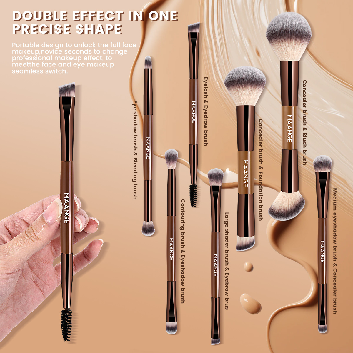 MAANGE 7 pinceaux de maquillag - Huda Beauty Makeup Brush Set avis et prix